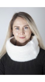 White mink fur neck warmer 